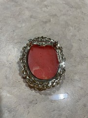 Gerry’s Signed Gold Tone Vintage Cameo Pendant Brooch Pin