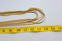 Necklace Monet Long layered shiny gold tone chain 27″ statement signed AF9
