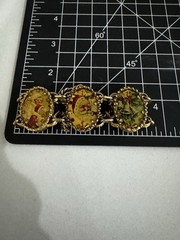 Vintage John Wind Maximal Art Christmas Panel Bracelet 14kt Gold Plated