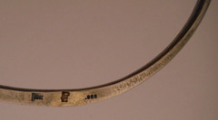 HANDMADE Sterling Silver Bangle Bracelet 7 5/8″ Signed PT or PF ? NICE