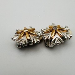 Vintage Snowflake Clip On Earrings Silver Gold Tone Two Tone Winter Holiday