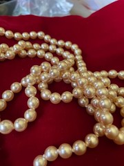 Vtg X-Long Strand Simulated Individual Knotted Pearl Necklace No Clasp 60″