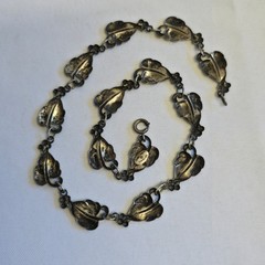 Vtg Sterling Silver Danecraft Floral Necklace 20.25g Fine Jewelry 15.5″ Chain