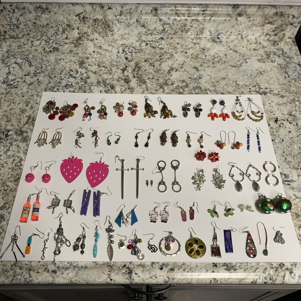 Vintage Modern Mixed Lot Earrings (32) Pairs (19) Singles