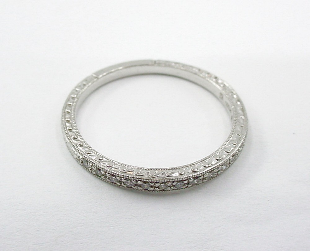 Art Deco Platinum Diamond Eternity Band Ring
