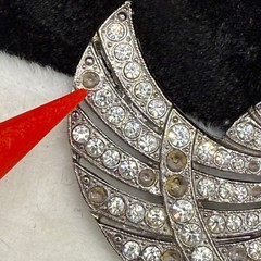 Vintage Butler and Wilson Rhinestone Ribbon Brooch Pot Metal Signed B&W READ