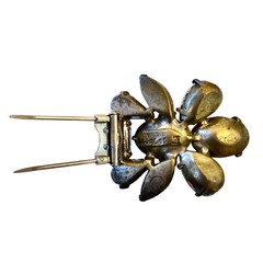 Eisenberg Original Vintage Fur Clip Rhinestone Brooch As Is