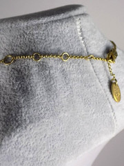Vintage Juicy Couture Pendant Necklace Gold Tone White Crystal Pave Puffy Heart