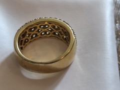 Swarovski Crystal Pave Ring – 925 Yellow Gold Over Silver- Size 6