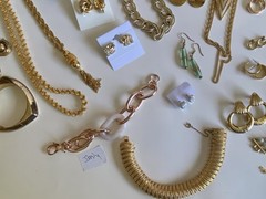 Vintage Now Mixed Silver And Gold Tone Jewelry Lot 58 Piece