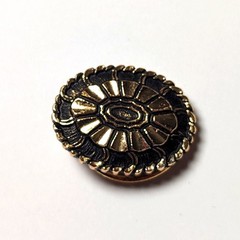 Vintage Signed West Germany Gold Tone Black Hinged Scarf Dress Clip
