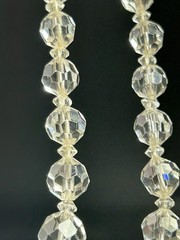 Vintage Rock Crystal Necklace Sterling Silver Clasp Graduated Stones 18”