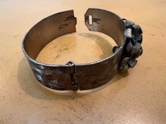 Antique Victorian Art Noveau Floral Cuffed Estate clamp bracelet & earrings