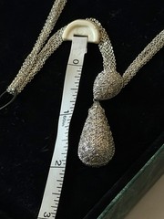 Suzanne Somers 2002 HSN Sterling Silver Multi-strand Clr CZ Large Drop Pendant