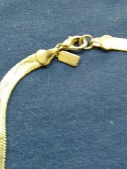 VINTAGE HERRINGBONE GOLD TONE NECKLACE SIGNED REVLON