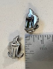 Vintage 1960s Signed EDLEE Cornucopia Molded Art Glass Blue Rhinestone Earrings