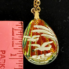 Vintage German Made 24 Inch Gold Tone Chain Necklace With 3D Birds Pendant