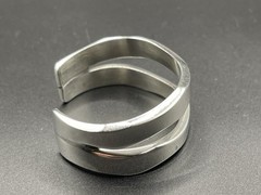 Vintage Sterling Silver Cuff Bracelet RSW Marked Heavy 61.59g Modernist