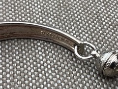 Vintage Silver Plate Spoon Bracelet Antique Magnetic Clasp & Lobster Claw Chain