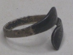vintage 925 sterling silver Siam adjustable ring engraved band Goddess jewelry