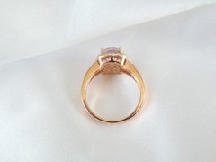 Rose Gold on Sterling Silver 925 Natural Irradiated Morganite Size 6 Ring