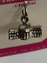Vintage .925 Sterling Silver 3D White House Charm Pendant Made In The U.S.A. NEW