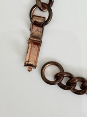 Vintage solid copper rolo chain link bracelet
