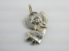 Vintage Sterling Silver Angel Most of the Time Charm Pendant 925 2.7g 1 Inch