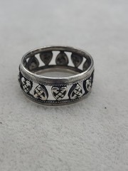 13 HEARTS OPEN WEAVE Vintage 925 Sterling Silver Band Ring Size 5.25 To 5.50