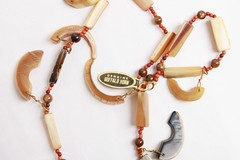 Vintage Buffalo Horn Necklace with Tag