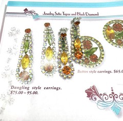 BOOK PIECE Juliana D&E Fall Topaz Gray AB Dangle Clip Earrings Delizza & Elster