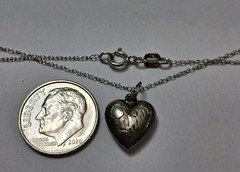 Vintage 18in Sterling Heart Necklace 925 Silver Tested