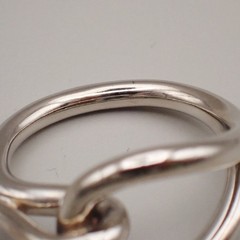 HERMES Logo Jumbo Scarf Ring Silver Accessories 05MA471
