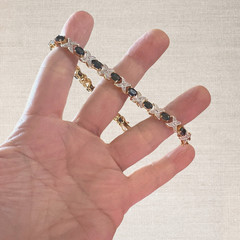 Lovely Vintage CL Tennis Bracelet – Lab Sapphires & Faux Diamonds – Beautiful