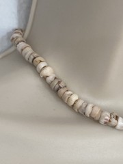 Tiger Puka Shell Necklace Beach Surfer 14.5” Collar white & brown specks vintage