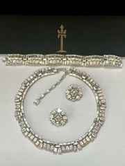 TRIFARI “Vanity Fair” 1956 Set Baguette Rhinestones Rhodium Alfred Philippe Box