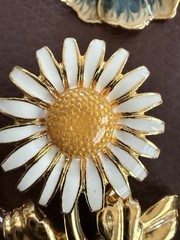 Joan Rivers Brooch Lot Garden Party Enamel Interchangeable Flower Bird Gold Tone