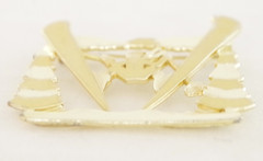 Cool! 2.25″ VTG c1980’s DOWNHILL SNOW SKIER/ SKI JUMPER 2-TONE GOLD BROOCH PIN