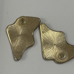 Vintage Signed Don-Lin Black & Gold Enamel Art Gold-tone Pierced Earrings