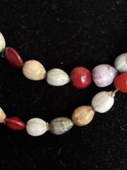VINTAGE BOHO JOBS TEAR AND RED HEART SEEDS NECKLACE 24 Inches 110
