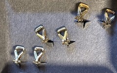 EVAN ST CLAIR 3 Pairs Clip On Earrings Gold Tone Diamond Dust, Vintage MCM, NOS
