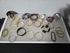 Mixed metal materials lot of 47 bracelets
