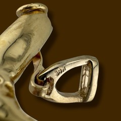 Vintage 14K Gold Cowboy Boot Charm Pendant Articulated Stirrup 1.1” 5.3g