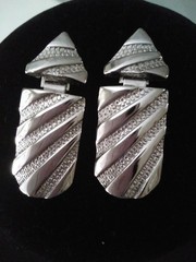 Vintage Silver Toned Clip On Earrings