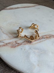 Vintage Christian Dior Gold-Tone Knotted Rope Clip-On Earrings