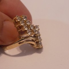 Vintage faux diamond Cocktail Ring Size 6.25, made in korea (49)