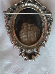Antique German Art Deco 925 Sterling Silver Marcasite Cameo Brooch Pendant 33.2g