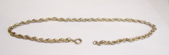 Vintage, Gold Plated Metal,Classic Style Triple Link Rope Chain 17″L Necklace
