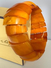 Vintage Butterscotch Baltic Amber Bracelet Stretchy USSR Soviet Kaliningrad