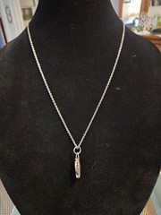 Vintage Whistle Pendant Necklace On 22″ Sterling Silver Rolo Chain